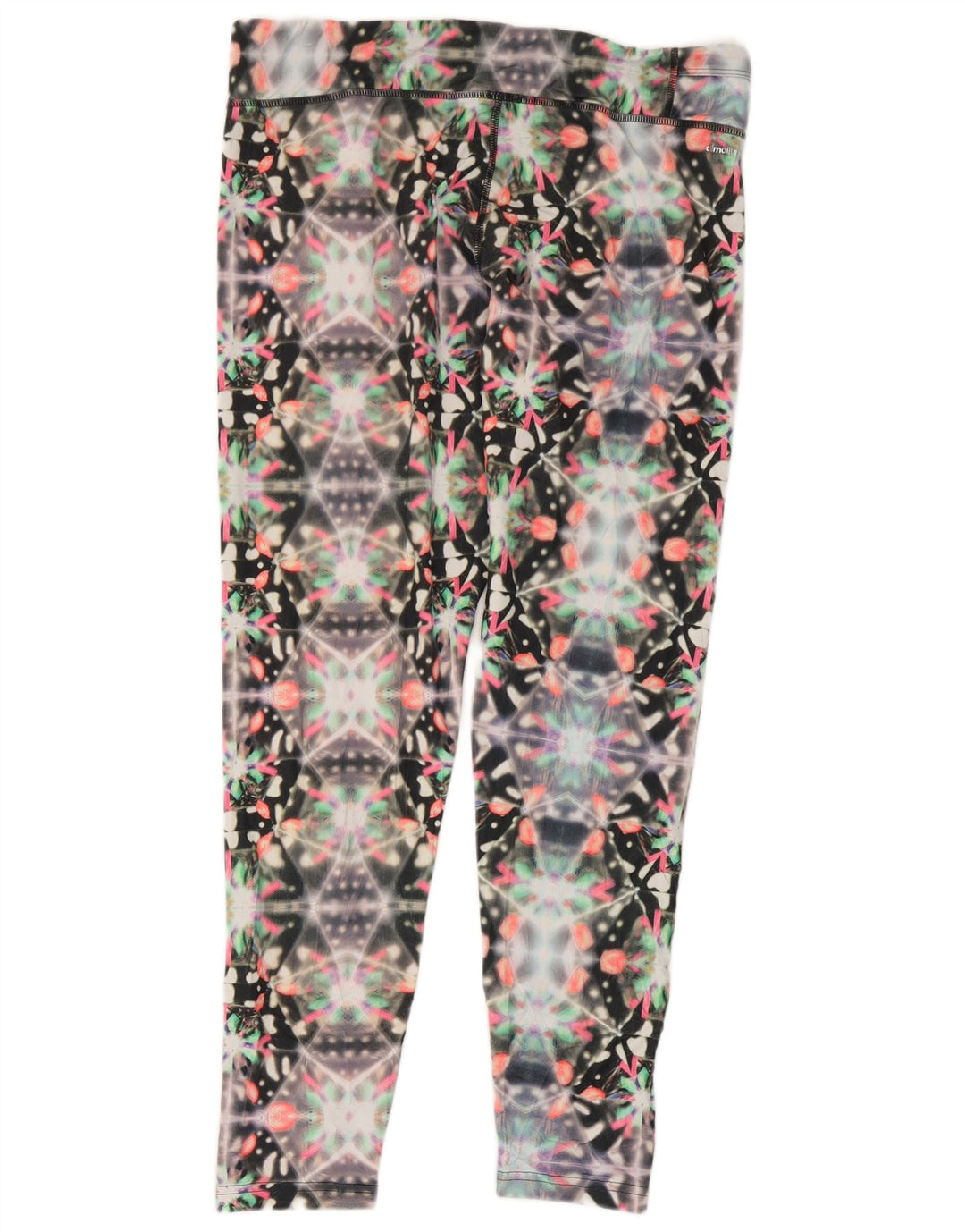 Leggings Adidas Climalite da donna UK 16/18 Grande poliestere geometrico nero