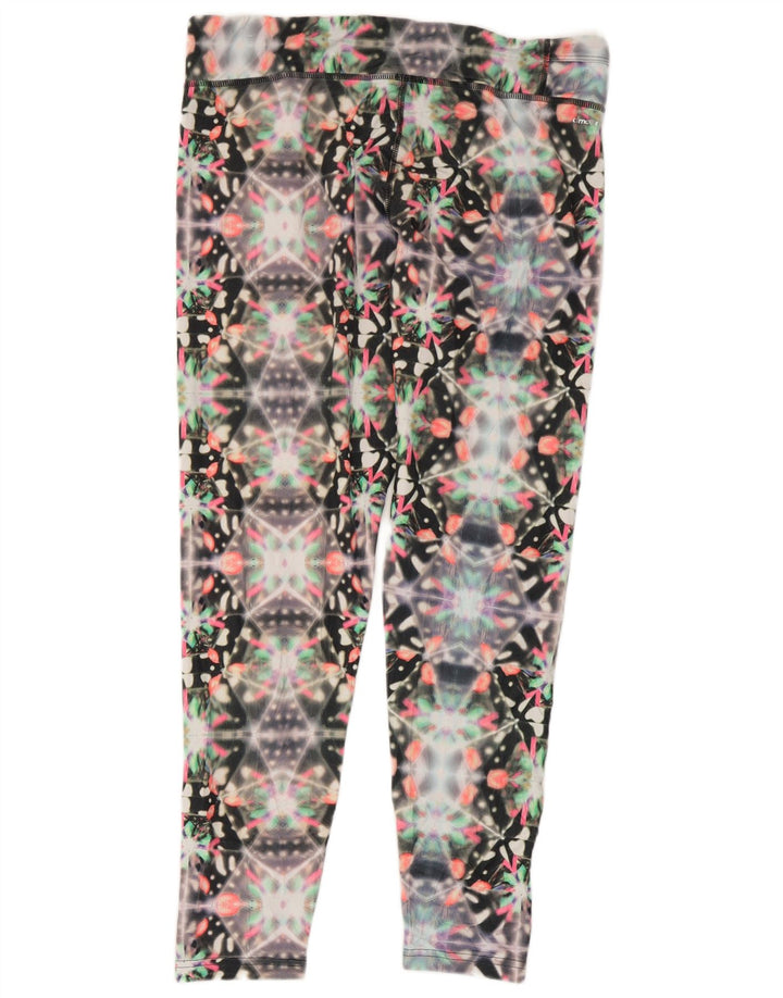 Leggings Adidas Climalite da donna UK 16/18 Grande poliestere geometrico nero