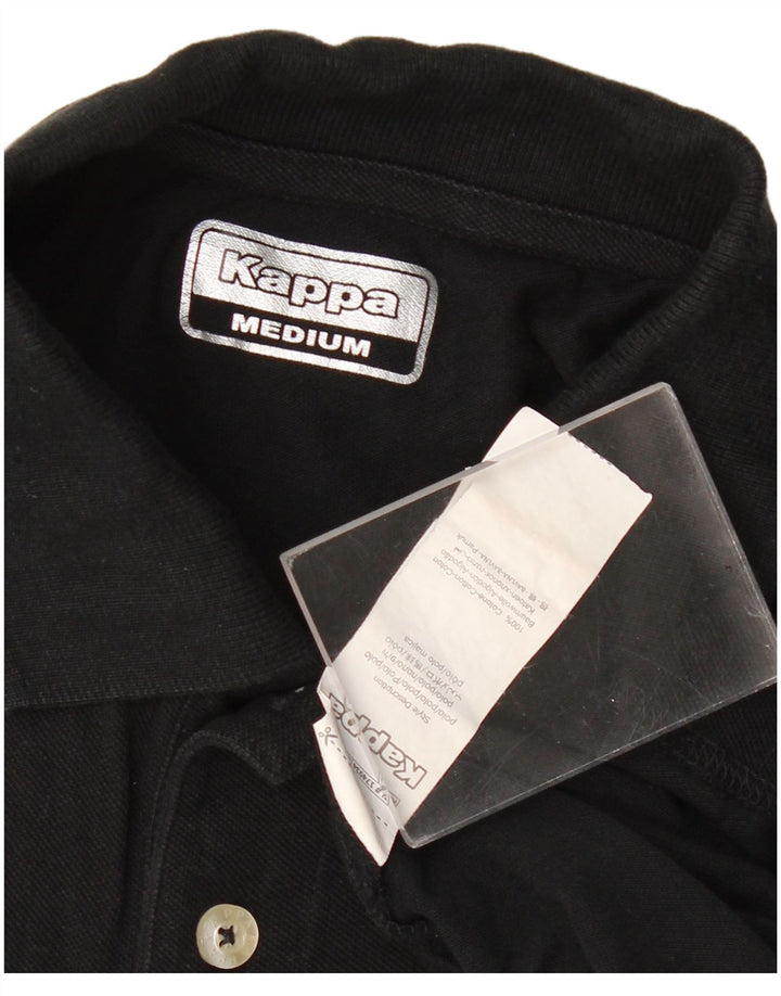 Polo KAPPA da uomo in cotone nero medio