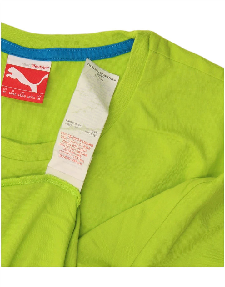 T-shirt grafica da uomo Puma Top in cotone verde medio