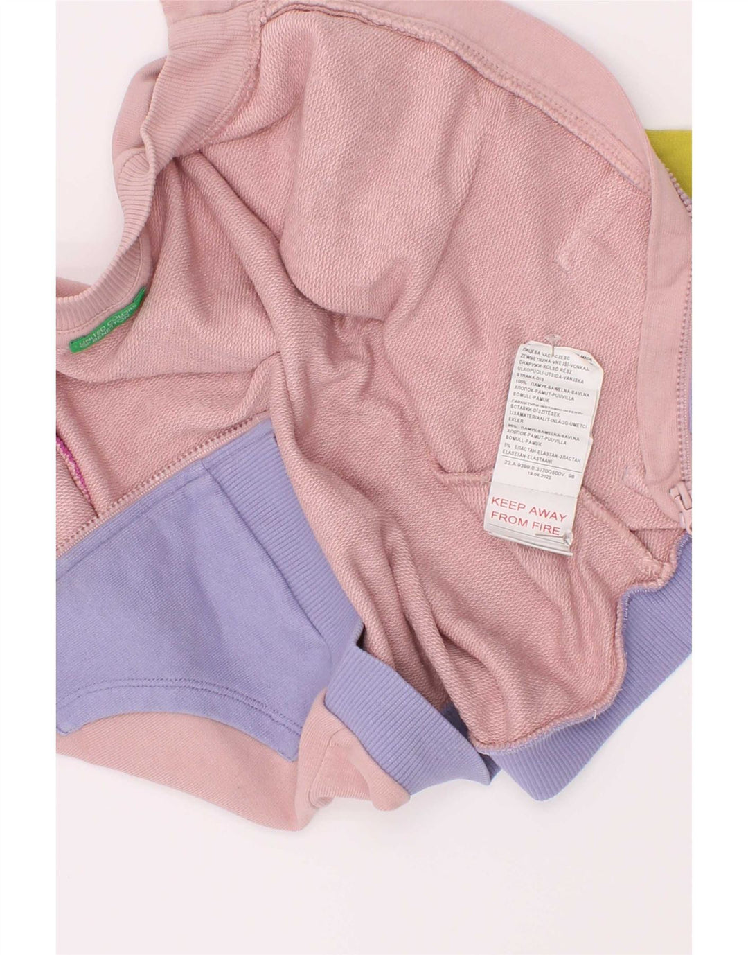Giacca Top della tuta da bambina Benetton 2-3 anni Colorblock multicolore