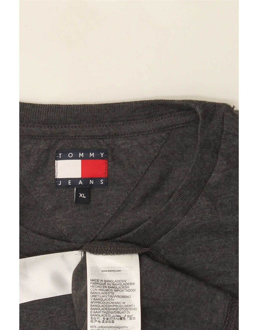 T-shirt da uomo Tommy Hilfiger Top XL in cotone grigio