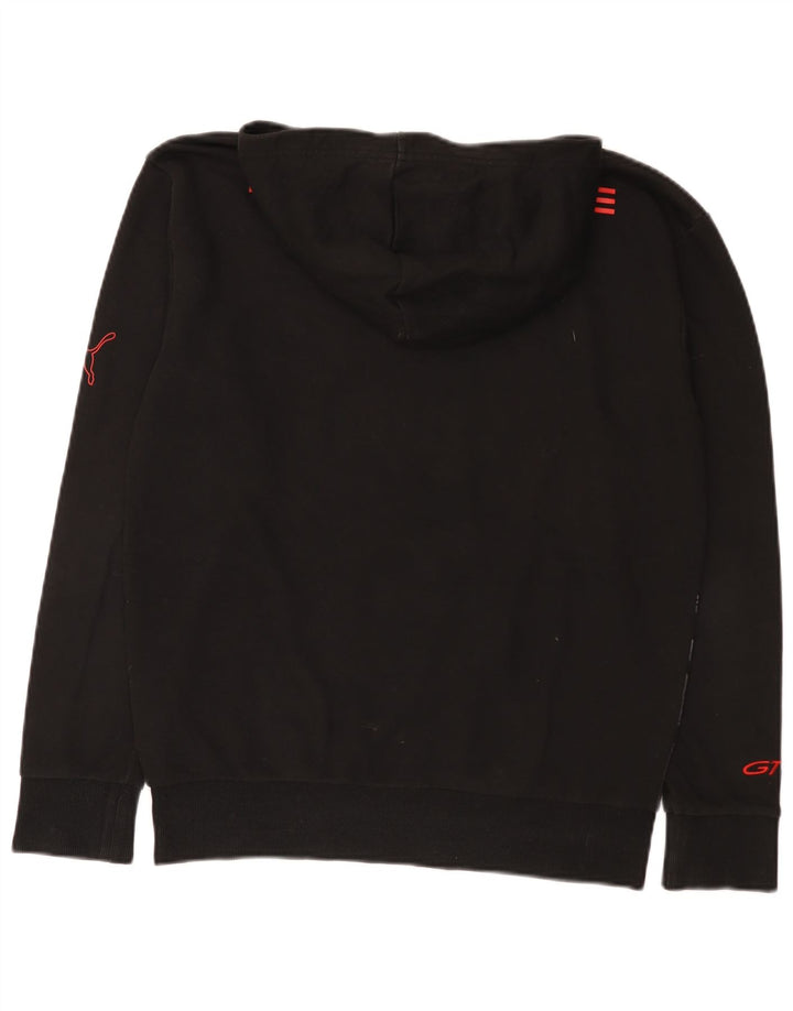 Felpa con cappuccio grafica da uomo Puma piccola in cotone nero