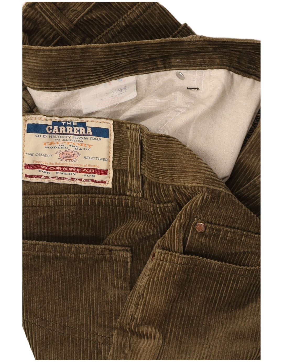 Pantaloni dritti da uomo in velluto a coste CARRERA W44 L30 Verde