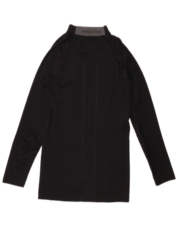 Nike Top a compressione da donna a manica lunga UK 10 Small Nero Poliestere