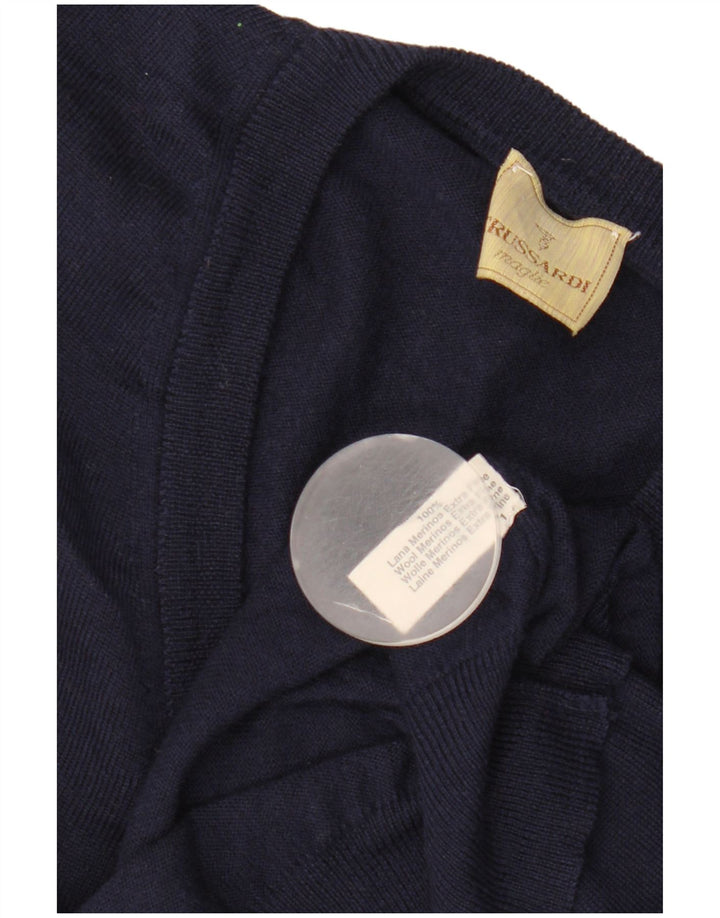 Canotta Uomo Trussardi Canotta Grande Blu Navy Lana Merino