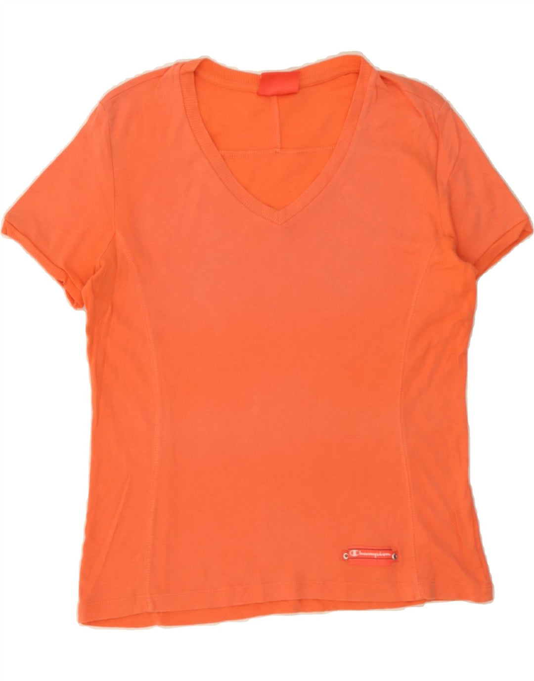 CHAMPION Womens Easy Fit T-Shirt Top UK 14 Medium Orange Vintage Champion and Second-Hand Champion from Messina Hembry 