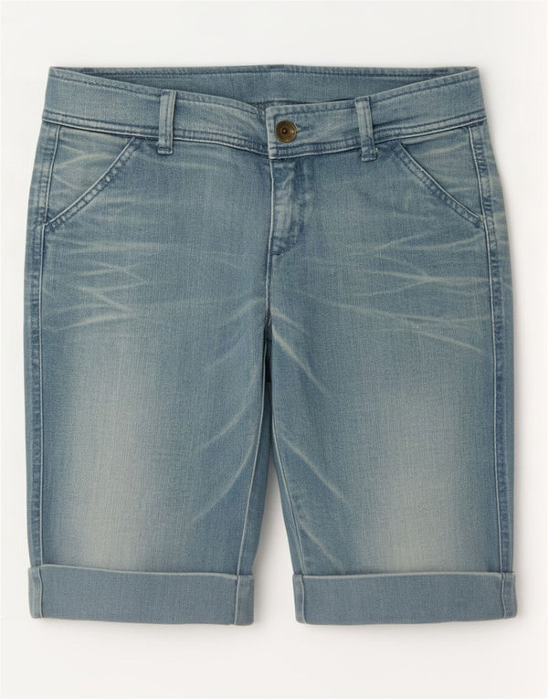 Benetton Bermuda da donna in denim Pantaloncini IT 42 Medium W30 Blu Cotone