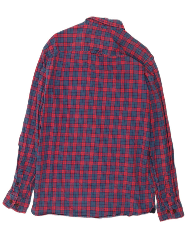 Crew Clothing Camicia da uomo slim fit in flanella, cotone a quadri rossi grandi
