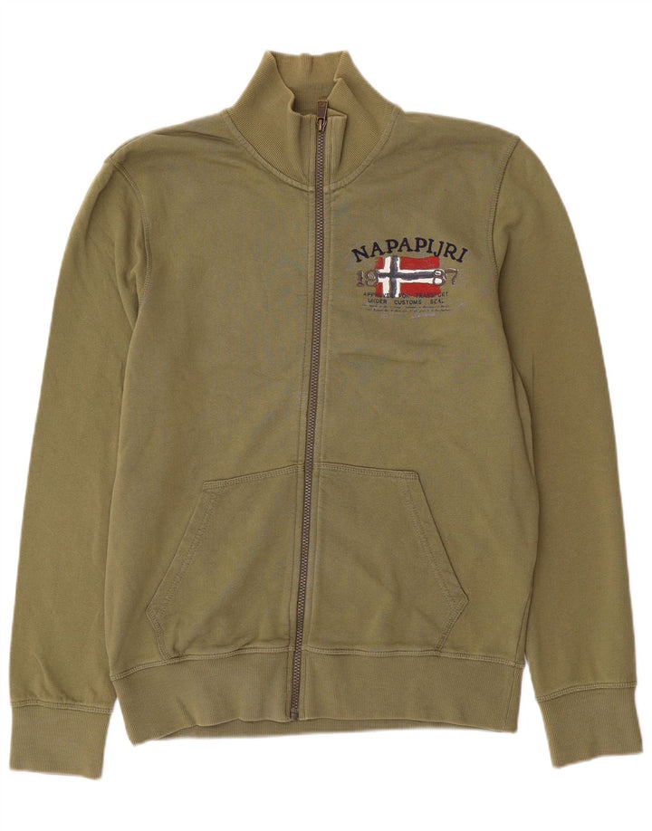 Giacca da tuta grafica da uomo NAPAPIJRI in cotone kaki medio