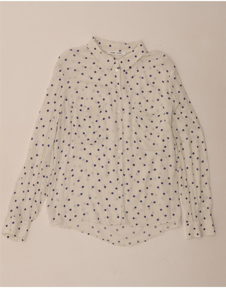 Samsoe & Camicia da donna UK 18 XL Viscosa maculata bianca