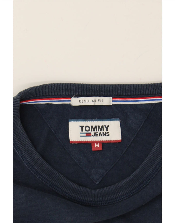 TOMMY HILFIGER Mens Regular Fit Graphic T-Shirt Top Medium Navy Blue Vintage Tommy Hilfiger and Second-Hand Tommy Hilfiger from Messina Hembry 