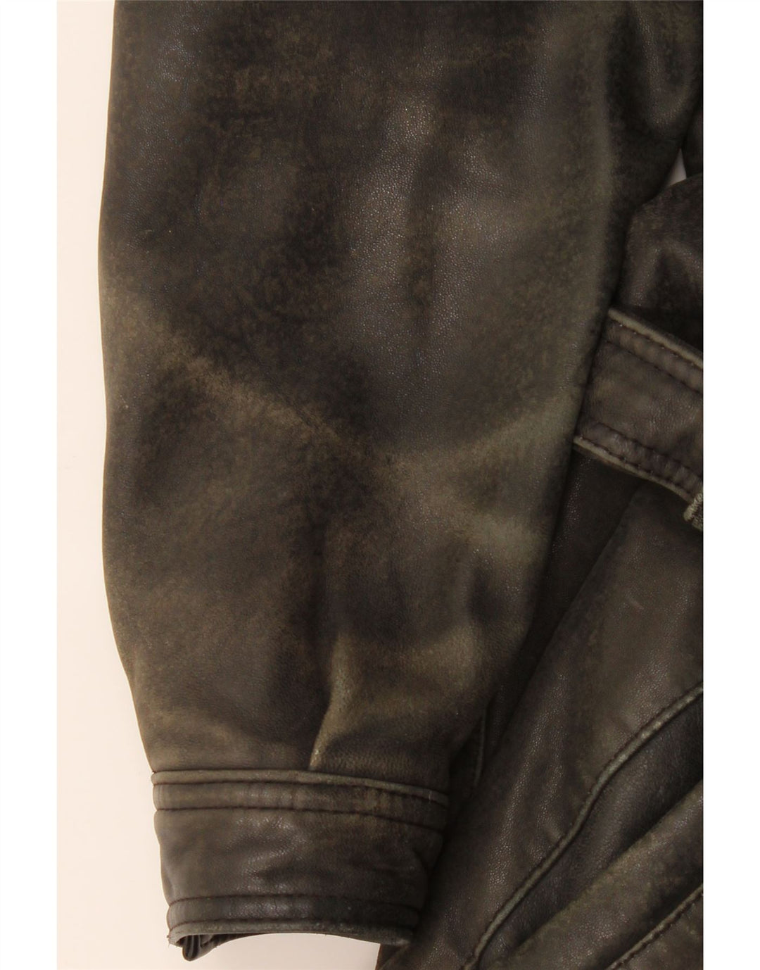 Giacca da motociclista oversize in pelle da donna vintage UK 10 Piccola pelle marrone
