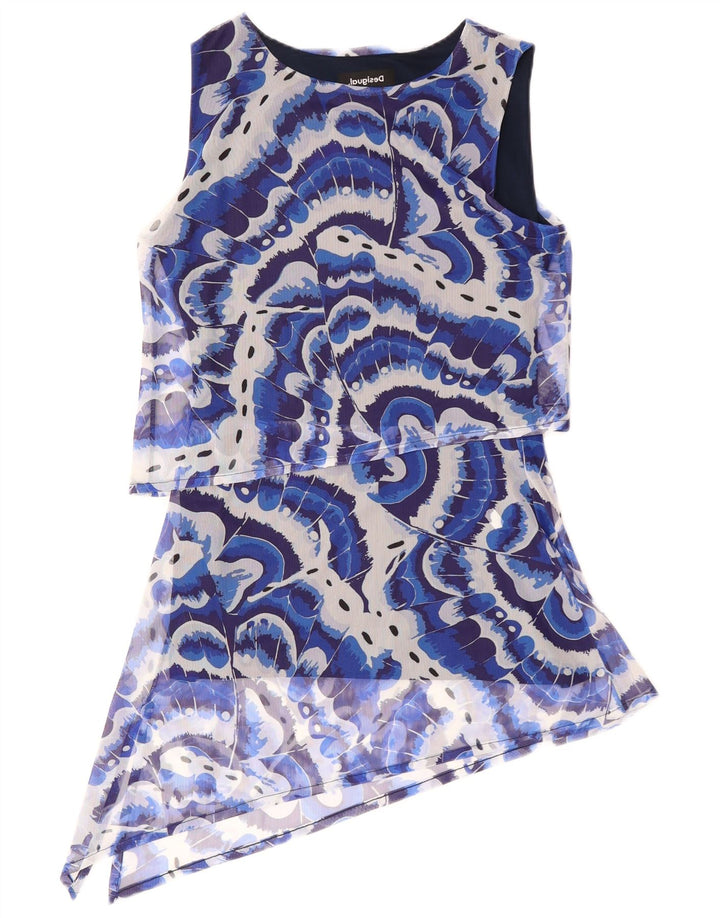 Abito asimmetrico con motivo astratto da donna DESIGUAL UK 10 piccolo blu