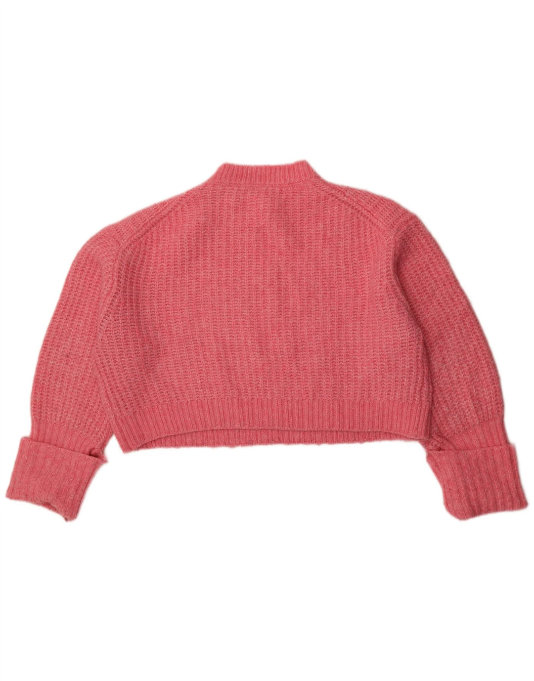 Maglione corto girocollo oversize da donna Zara UK 14 Rosa medio