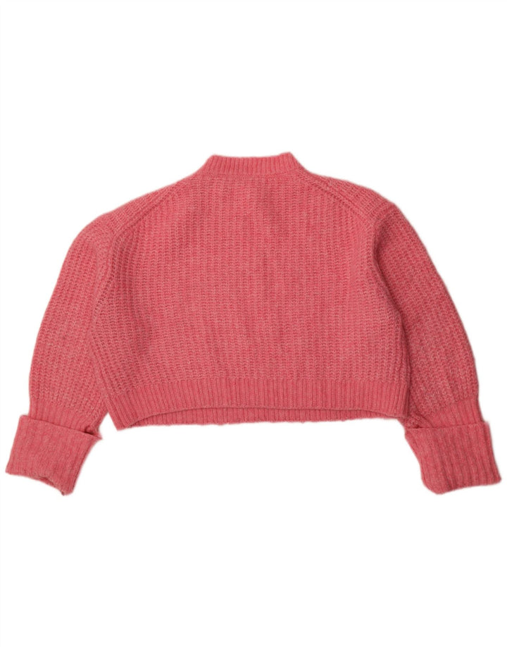 Maglione corto girocollo oversize da donna Zara UK 14 Rosa medio