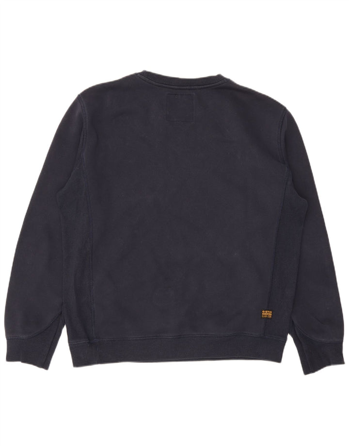 Felpa da uomo G-Star Maglione grande in cotone blu navy
