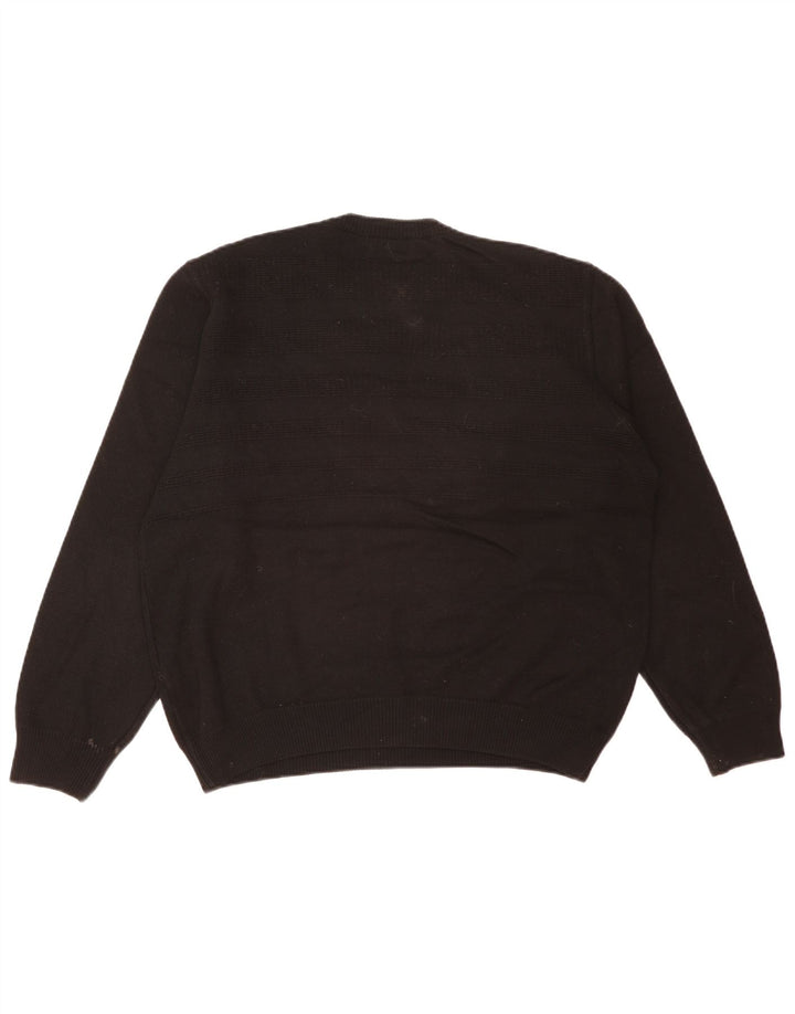 Maglione maglione girocollo da uomo Marks & Spencer grande acrilico nero