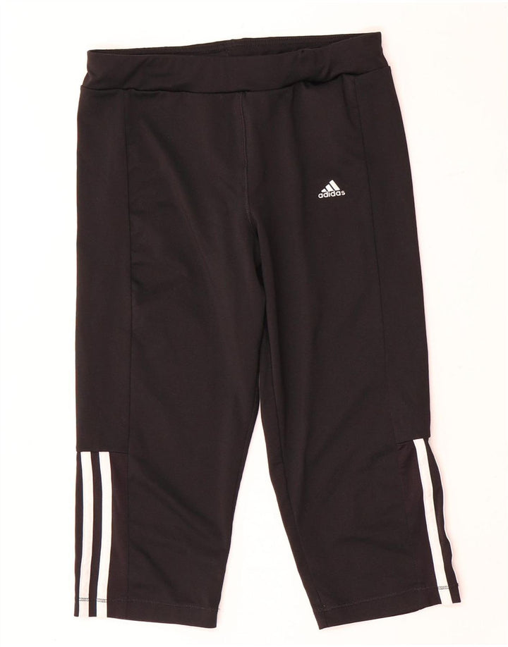 Pantaloni da tuta Adidas Climalite Capri da ragazzo 13-14 anni in poliestere nero