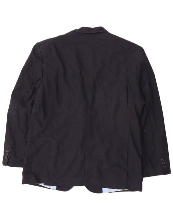 Giacca blazer a 2 bottoni da uomo Marks & Spencer UK 42 grande lino blu navy