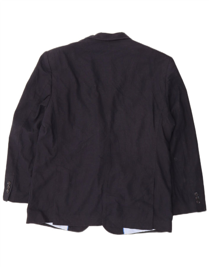 Giacca blazer a 2 bottoni da uomo Marks & Spencer UK 42 grande lino blu navy