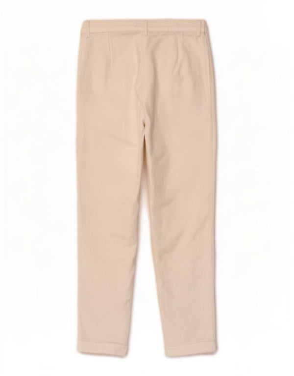 Crew Clothing Pantaloni chino dritti da donna UK 10 Small W26 L28 Bianco