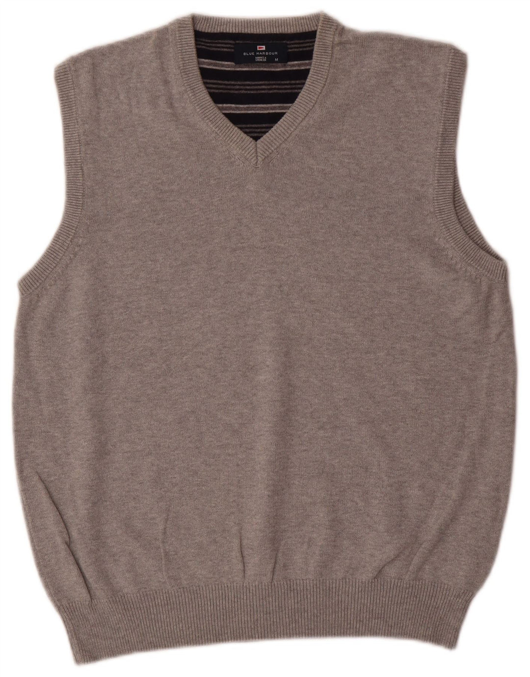 Canotta da uomo Marks & Spencer blu Harbour Vest in cotone grigio medio