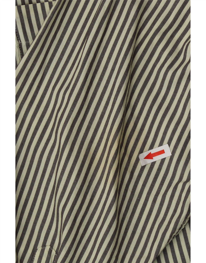 Camicia Carrera Uomo Large Verde Gessato Cotone