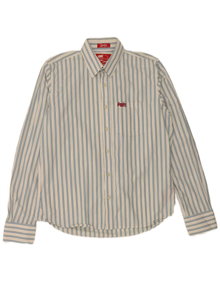 Camicia da uomo Superdry 2XL cotone a righe bianche