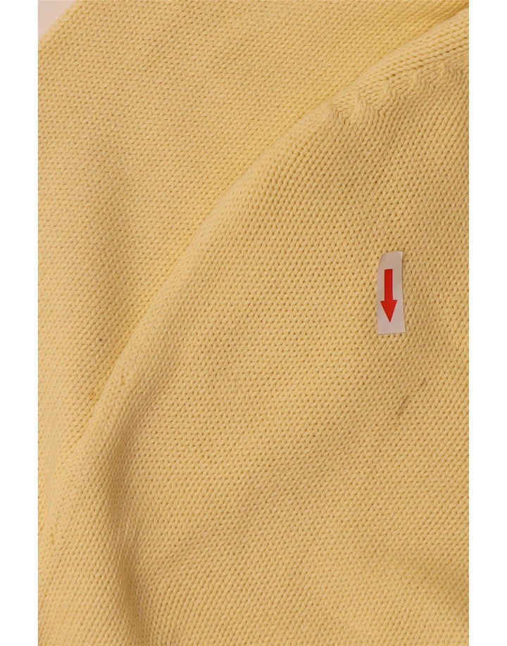 Maglione Zara da uomo con scollo a V grande in cotone giallo