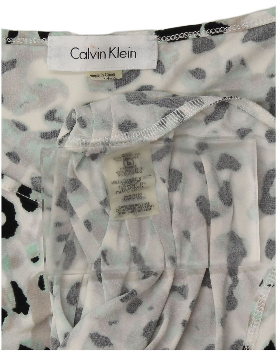 CALVIN KLEIN Canotta da donna UK 12 Media Stampa animale multicolore