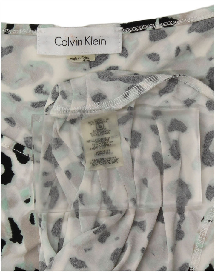 CALVIN KLEIN Canotta da donna UK 12 Media Stampa animale multicolore