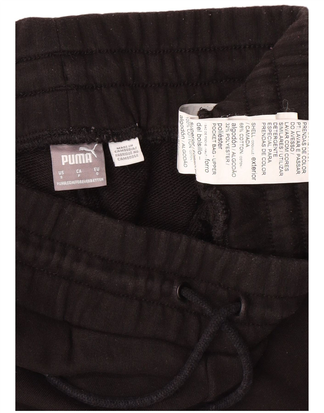 Pantaloncini sportivi PUMA da donna UK 8 piccoli in cotone nero