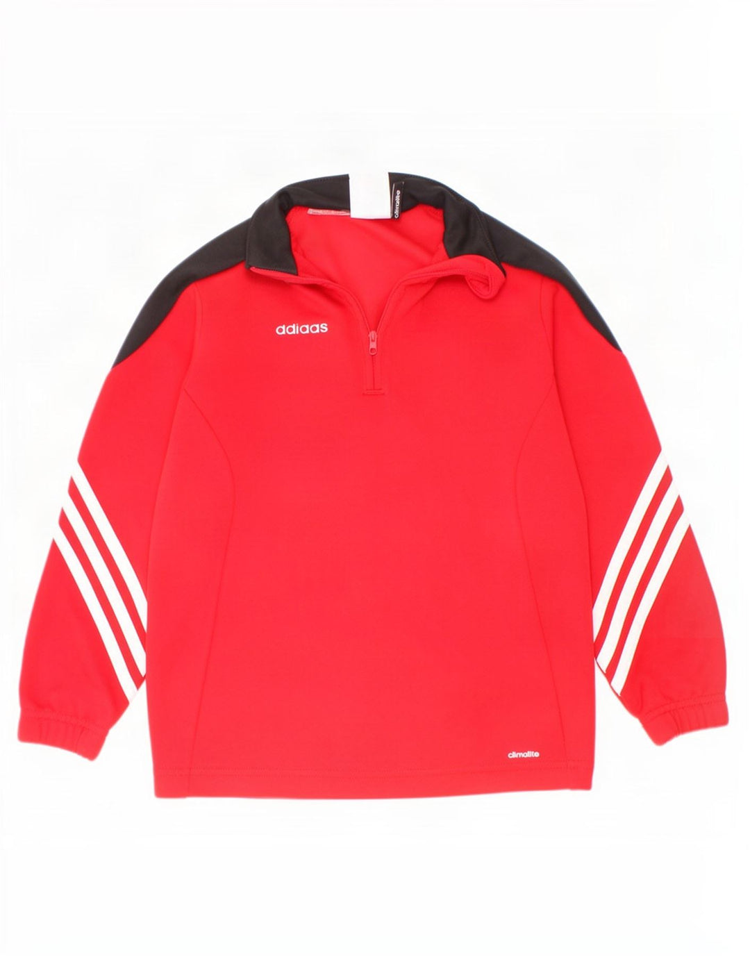 Top della tuta da ginnastica Adidas da ragazzo con zip e collo, 5-6 anni, XS, colore rosso