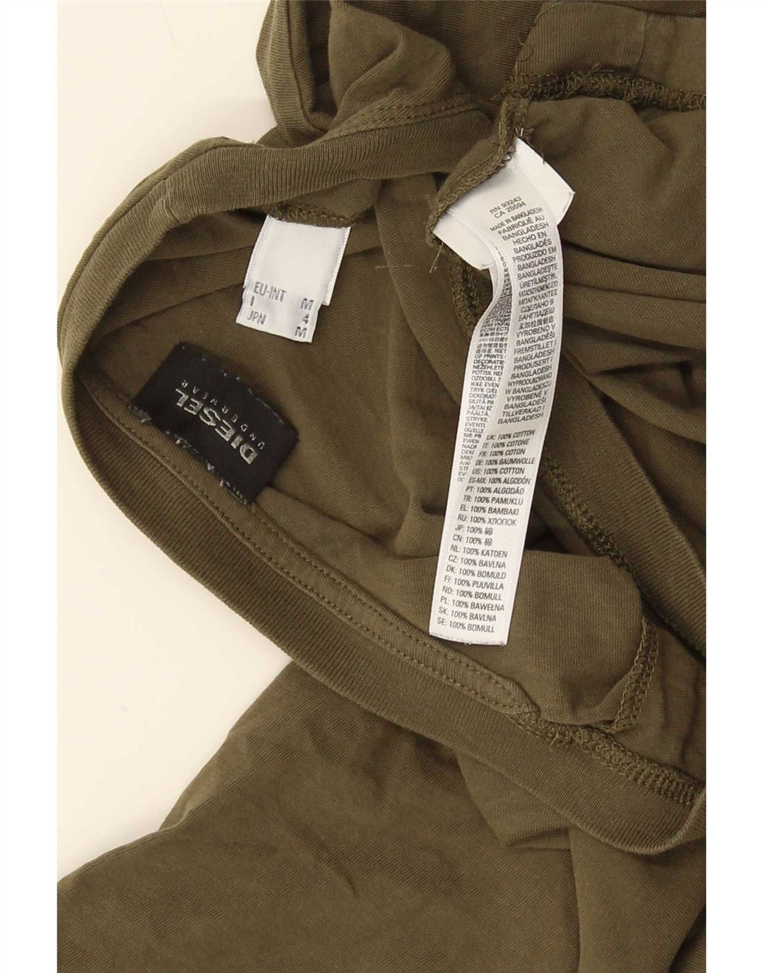 T-shirt da uomo Diesel Top in cotone kaki medio