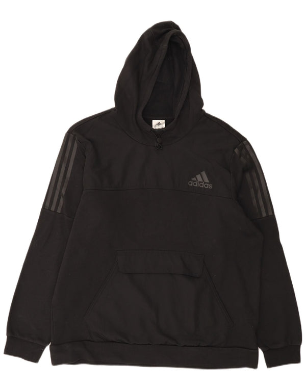 Felpa con cappuccio da uomo Adidas 2XL cotone nero