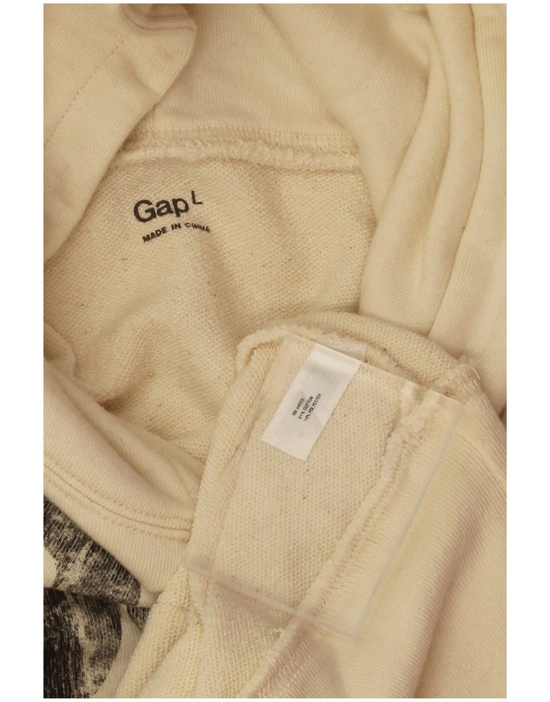 Gap Felpa con cappuccio grafica da uomo, grande, in cotone beige