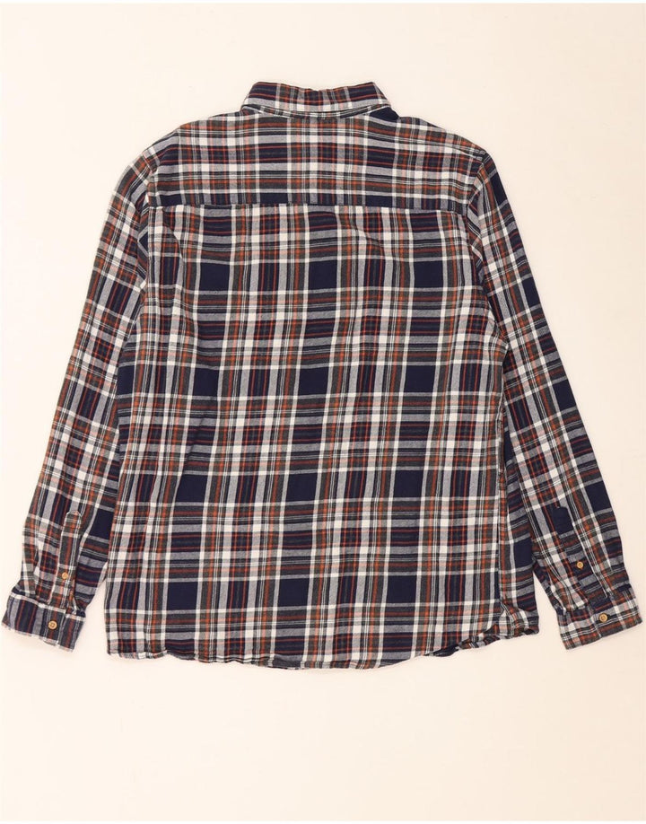 Max&Co. Camicia da uomo in flanella di cotone a quadri grandi blu navy