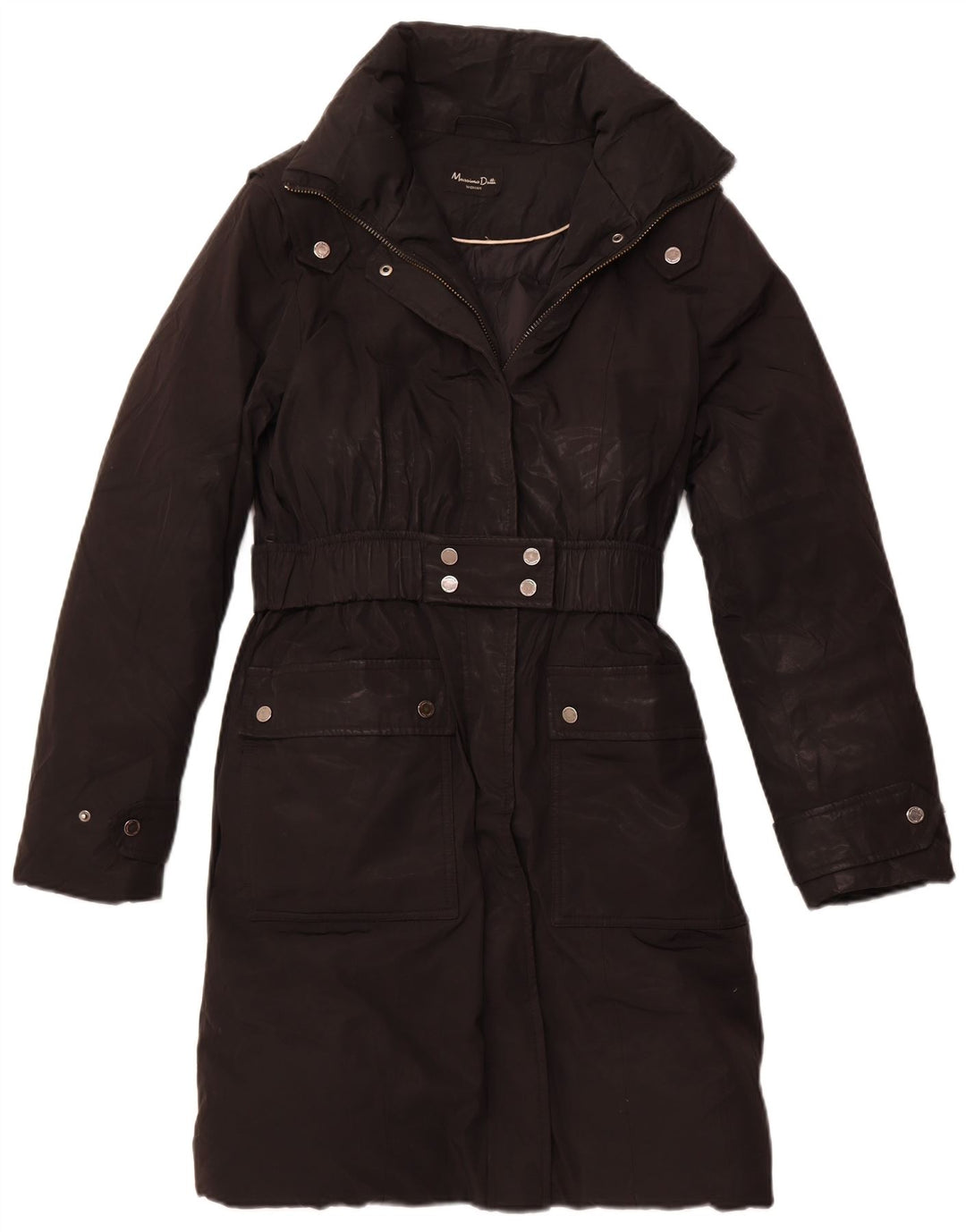 MASSIMO DUTTI Cappotto imbottito da donna UK 18 XL Nero poliestere invernale