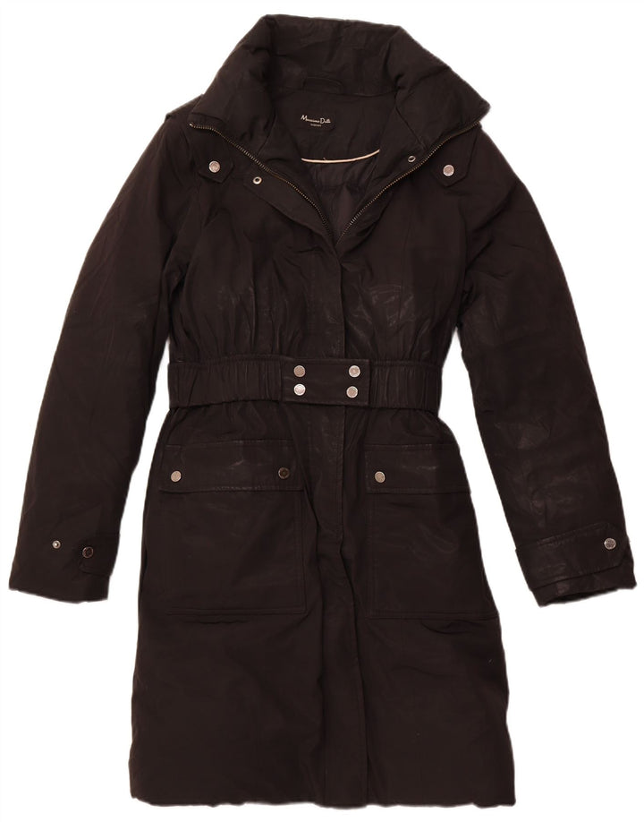 MASSIMO DUTTI Cappotto imbottito da donna UK 18 XL Nero poliestere invernale