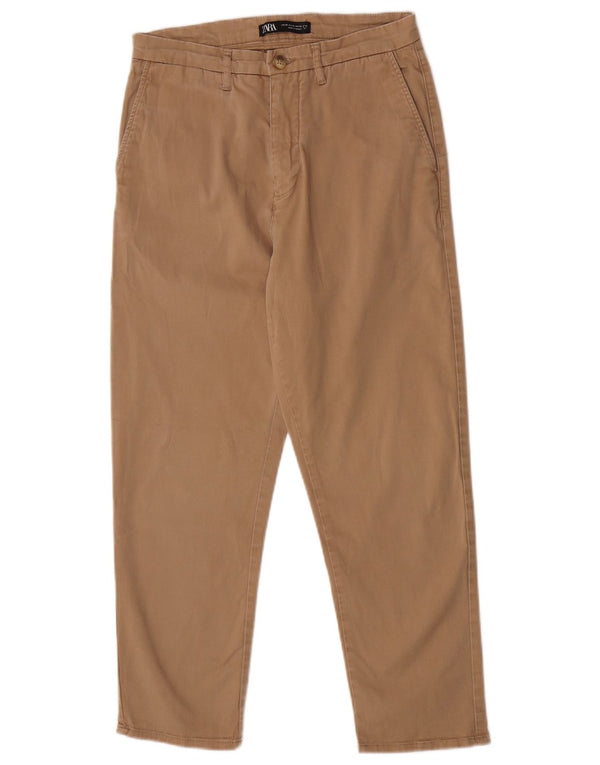 Pantaloni corti affusolati da uomo Zara EU 38 Small W30 L25 Cotone beige