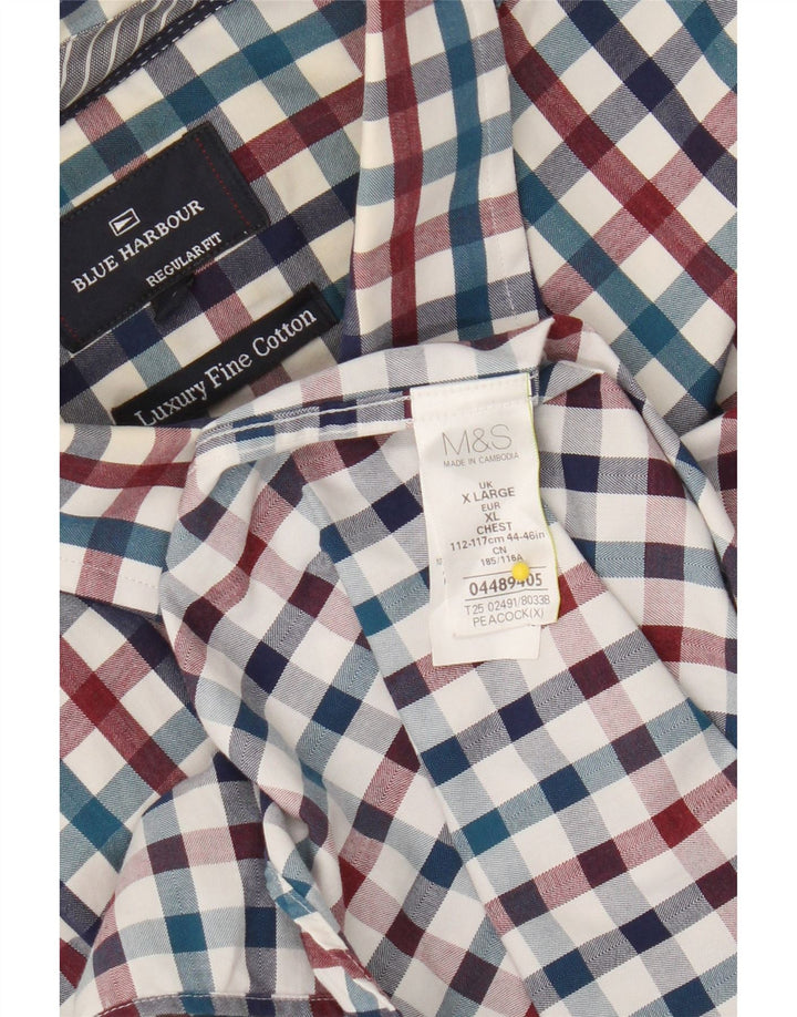 Camicia da uomo Marks & Spencer Blue Harbour XL a quadretti multicolore