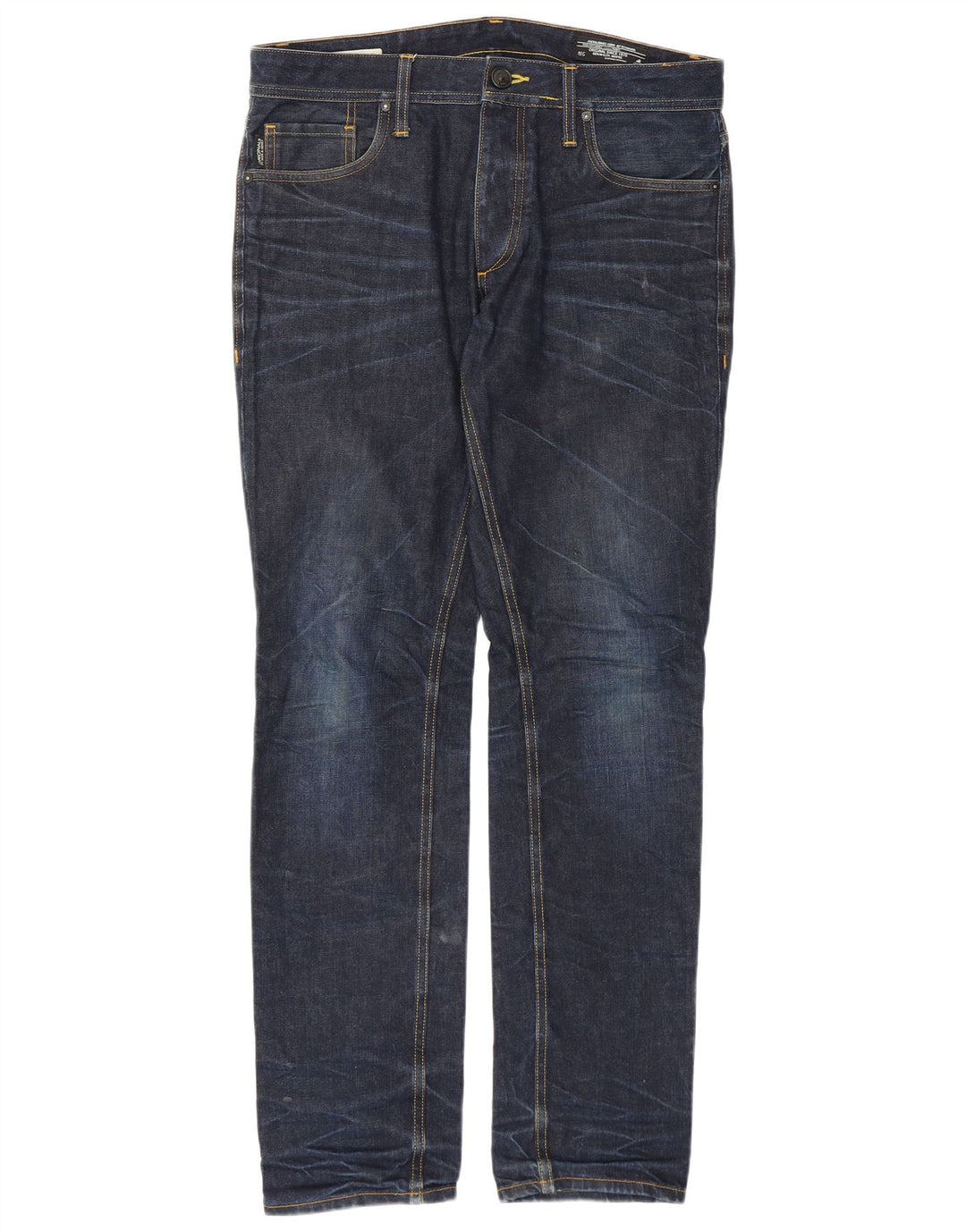 Jack & Jones Uomo Tim Slim Jeans W32 L32 Cotone Blu Navy