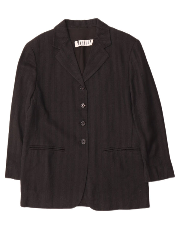Set gonna da donna in 2 pezzi a 4 bottoni Marella UK 10 piccolo W26 a righe nere
