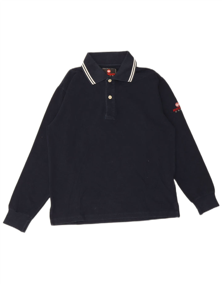 Polo a maniche lunghe da uomo Murphy & Nye piccola in cotone blu navy