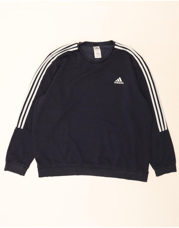 Felpa Adidas Uomo Maglione 2XL Blu Navy Cotone