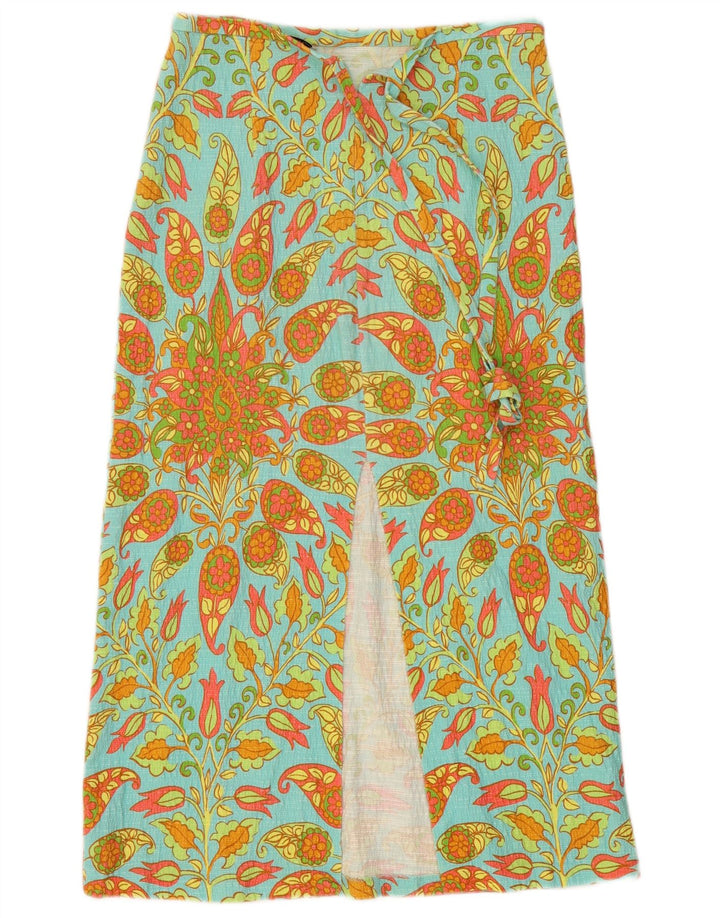 Gonna longuette Zara da donna media W28 blu Paisley