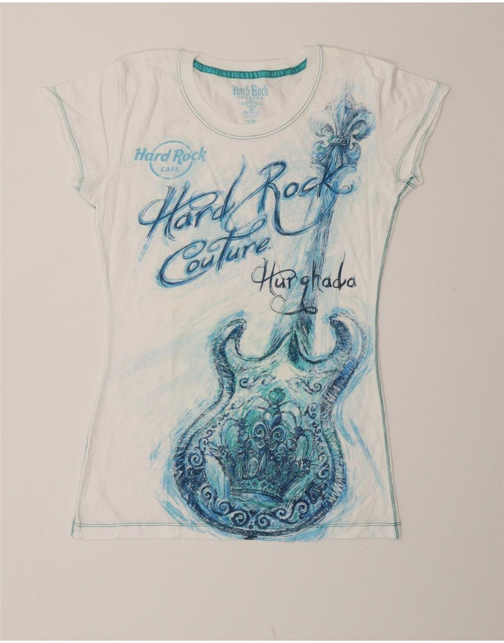 T-shirt grafica per ragazze HARD ROCK CAFE Hurghada 7-8 anni bianco medio