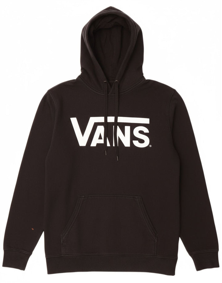 VANS Mens Graphic Hoodie Jumper Small Black Cotton