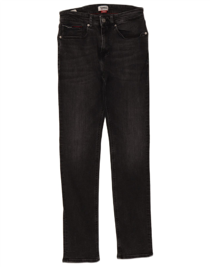 TOMMY HILFIGER Mens Slim Jeans W29 L32 Black Cotton